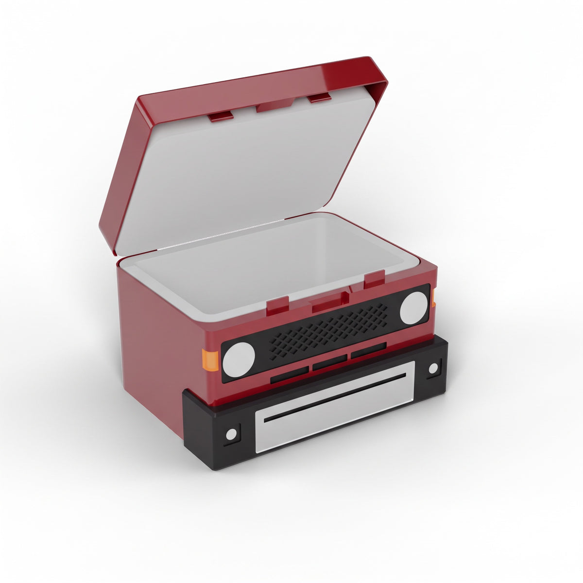 Ute & 4x4 mini cooler, 70 Series Red, bonnet open